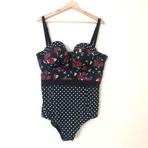TORRID Polka Dot and Floral Bathing Suit